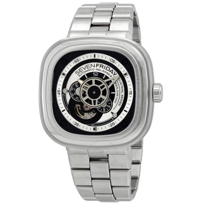 Sevenfriday P-series Automatic Black Dial Men's Watch P1b/01m In Metallic