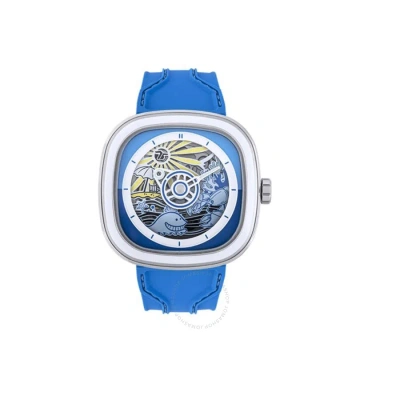 Sevenfriday Seven Friday "beach Club" Automatic Blue Dial Men's Watch T1/09 In Metallic
