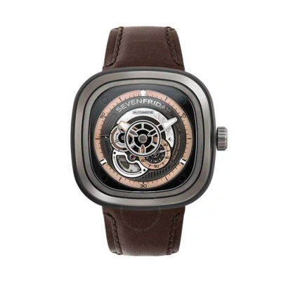 Sevenfriday Seven Friday P Series Automatic Black Dial Men's Watch P2c/01 In Brown