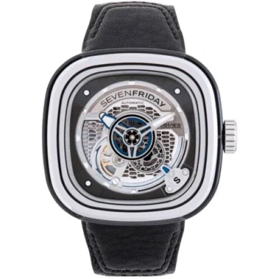 Pre-owned Sevenfriday Unisex Watch Ps Series Automatic Black Genuine Leather Strap Ps1-01