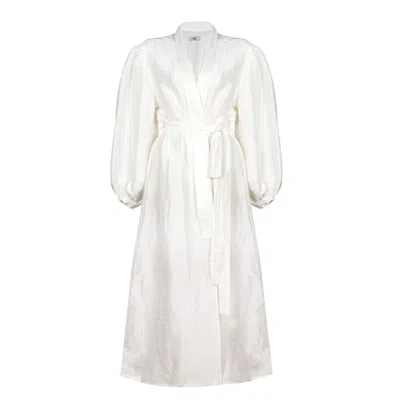 Sevenmuses White Tall Silk Robe