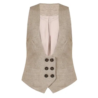 Sevenmuses Women's Brown Gilded Mocha Silk & Wool Waistcoat In Neutral