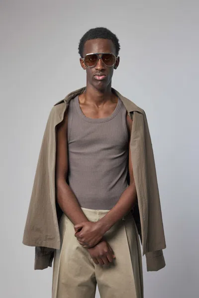 Seventh Base Rib Vest In Grey