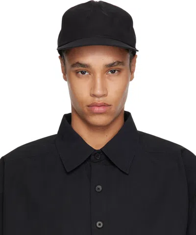 Seventh Black Cotton Cap In Night