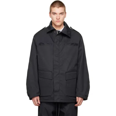 Seventh Black Pilot Parka Coat In Animal Print