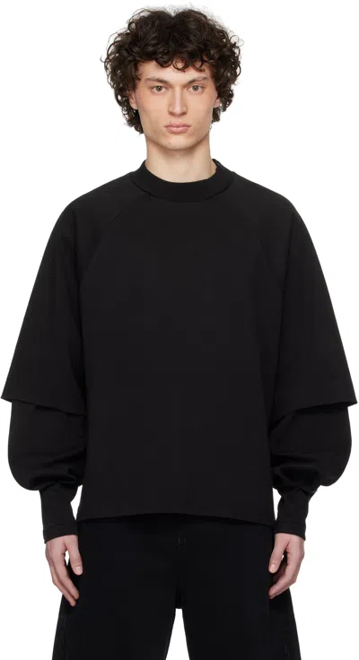 Seventh Black Raglan Layered T-shirt In Washed Night