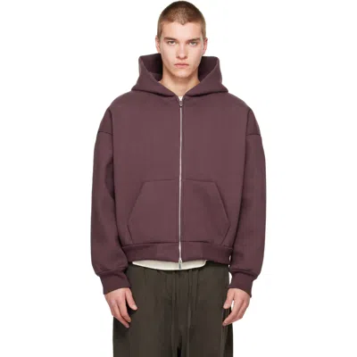 Seventh Burgundy V2 Zip Hoodie In Purple