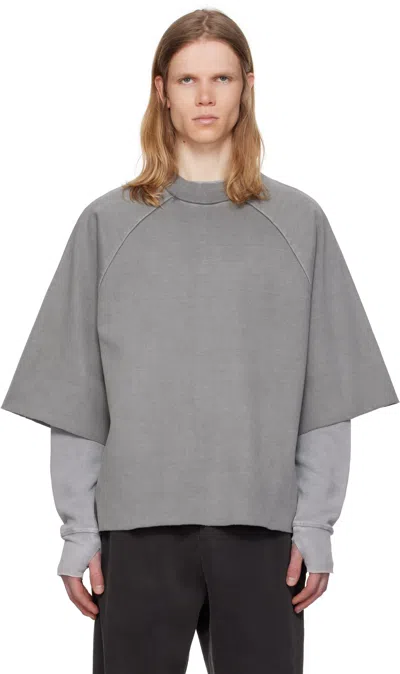 Seventh Gray Raglan Box T-shirt In Washed Slate