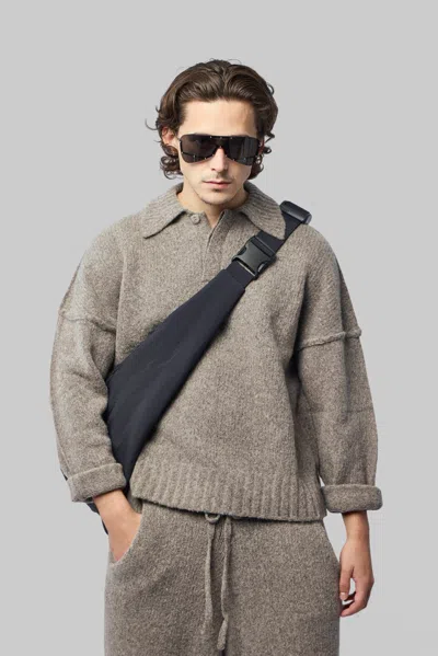 Seventh Knitted Mens Polo In Gray