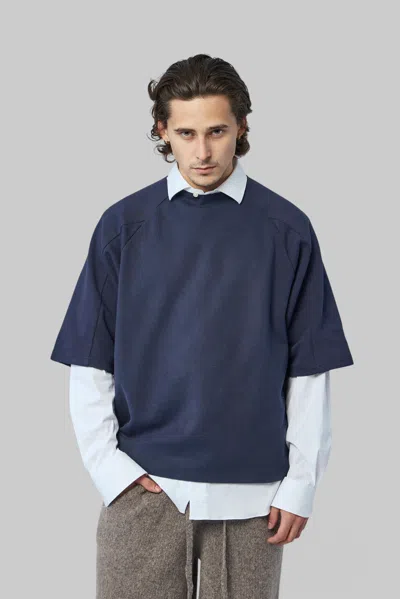 Seventh Knitted Mens T-shirt In Blue
