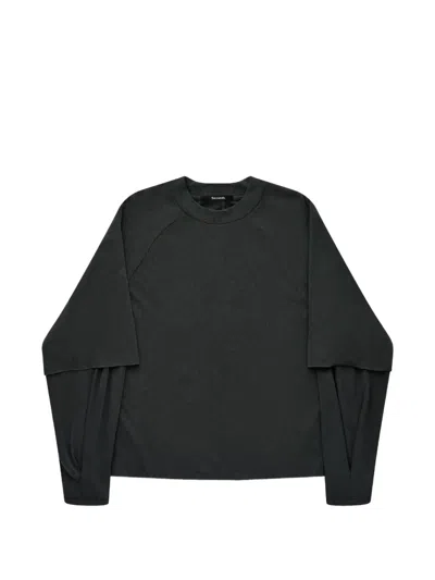 Seventh Layered Raglan-sleeve T-shirt In Black