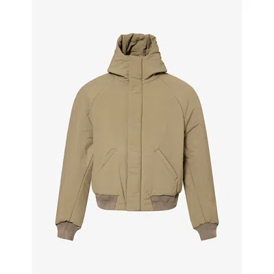 Seventh Mens  Orb Hooded Nylon Puffer Coat In Green