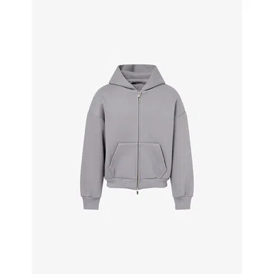 Seventh Mens Pale Blue V2 Dropped-shoulder Cotton-blend Hoody