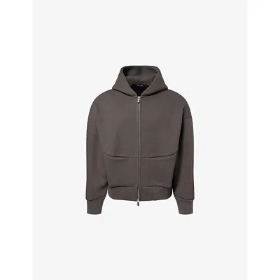 Seventh Mens  V2 Panelled Cotton-blend Hoody In Charcoal