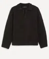 Seventh Mens Wool Polo Jumper In Black