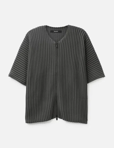 Seventh Ribbed Kimono Top In Gray