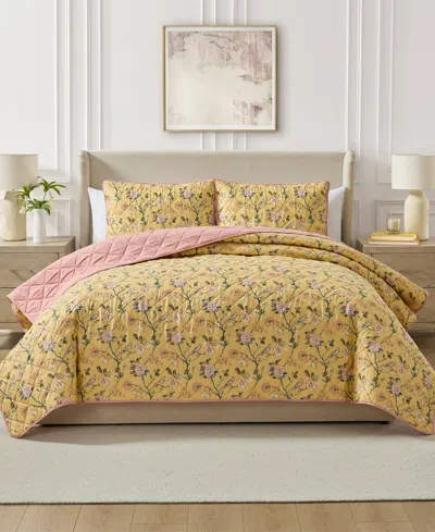 Seventh Studio Ardenna Floral 3-pc. Quilt Set, Full/queen In Yellow