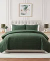 Seventh Studio Cable-knit Pinsonic Microfiber 2-pc. Quilt Set, Twin In Green