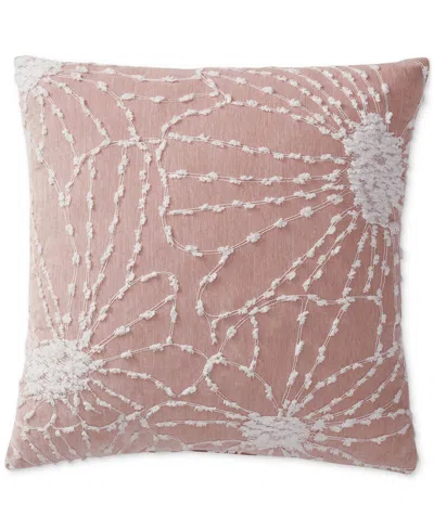 Seventh Studio Gabby Embroidered Chenille Decorative Pillow, 18" X 18" In Peach