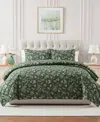 Seventh Studio Merry Botanical-print Pinsonic Microfiber 3-pc. Quilt Set, Full/queen In Green