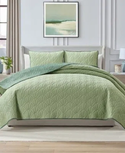 Seventh Studio Seashell Reversible 3 Piece Quilt Sets In Green