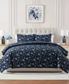 Seventh Studio Vancie Floral Pinsonic Microfiber 3-pc. Quilt Set, Full/queen In Blue