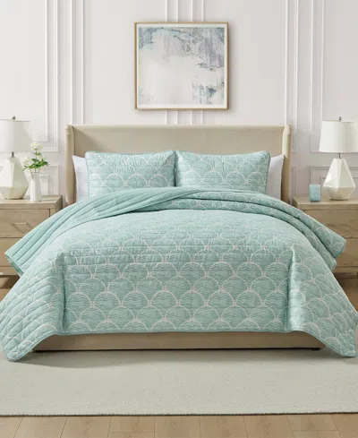 Seventh Studio Waves Coastal 2-piece Quilt Set, Twin In Blue