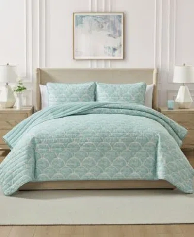 Seventh Studio Waves Coastal 3 Piece Quilt Sets In Blue