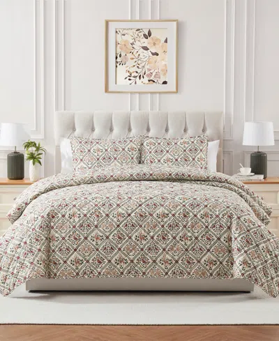 Seventh Studio Winter Diamond Holiday-print Pinsonic Microfiber 3-pc. Quilt Set, Full/queen In Multi