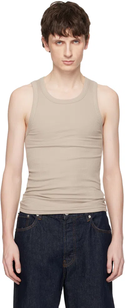Seventh Taupe Base Rib Tank Top In Neutral
