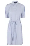Seventy Abito Bastoncino Multiriga Cotone In Azzurro