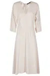 Seventy Stretch Viscose Crepe Cady Midi Dress In Neutral
