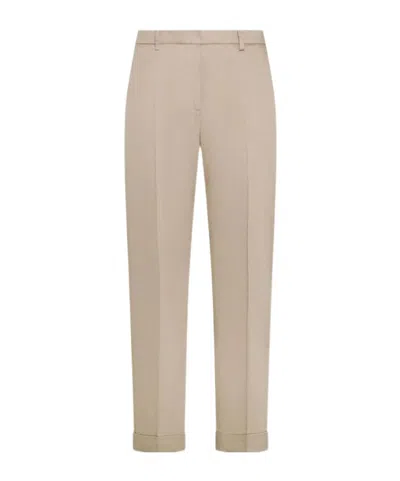 Seventy Ankle-length Trousers With Stretch Cotton Satin Cuff In Grey