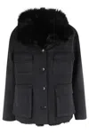 Seventy Fur-collar Multi-pocket Jacket In Gray