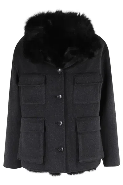 SEVENTY ANTHRACITE WOOL COAT