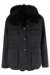 Seventy Fur-collar Multi-pocket Jacket In Black