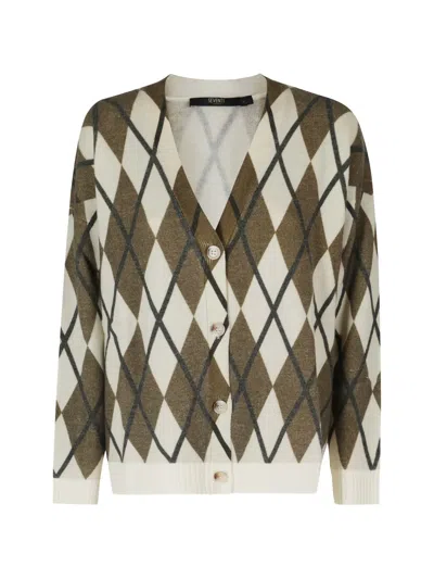 Seventy Argyle-intarsia V-neck Cardigan In Multi