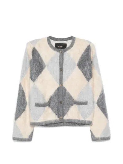 Seventy Argyle-knit Brushed Cardigan In Multi