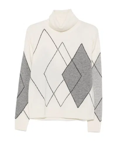 SEVENTY ARGYLE-PATTERN ROLL-NECK SWEATER