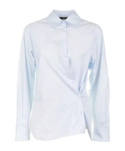 Seventy Asymmetric Long-sleeved Shirt In Blue