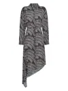 Seventy Asymmetric Polka-dot Dress In Gray