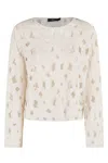 Seventy Knitted Tricot Embroidery Cut-out In Panna