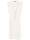 Seventy Bead-embellished Midi Dress In 中性色