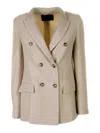 Seventy Beige Double-breasted Knitted Jacket In Beige