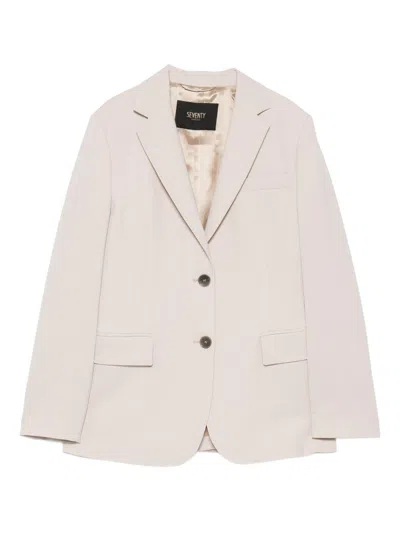 Seventy Beige Single-breasted Blazer