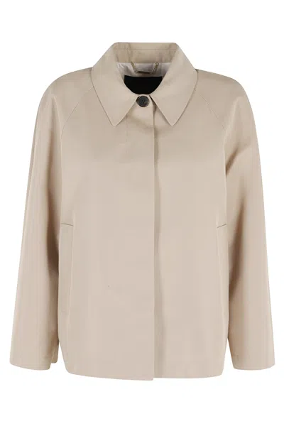 Seventy Beige Trench Jacket Back-cape Cotton Jacket In Neutral