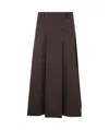 Seventy A-line Brown Poplin Stretch Maxi Skirt In Black