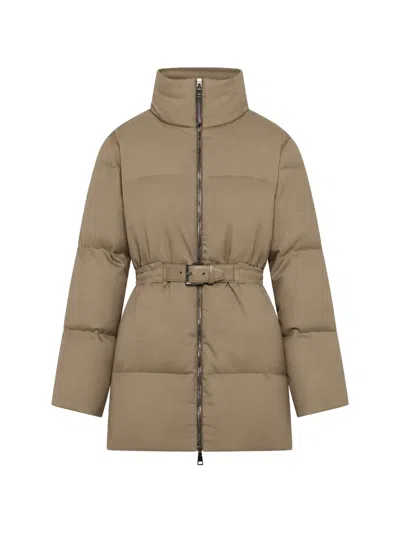 Seventy Belted Puffer Coat In Brown