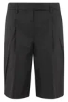 Seventy Bermuda Popeline Fine Cotone Stretch In Nero