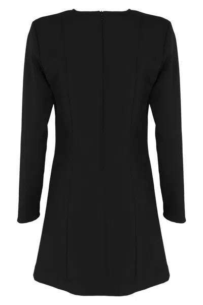 Seventy Bistretch Dress With V-neck And Long Sleeves In Black